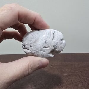 White Lace Agate Crystal Palmstone